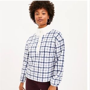 🆕 Plaid Rib Trim Sherpa Top